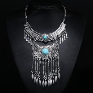Silver Boho Statement Necklace